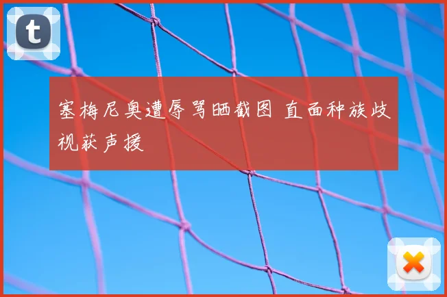 塞梅尼奥遭辱骂晒截图 直面种族歧视获声援